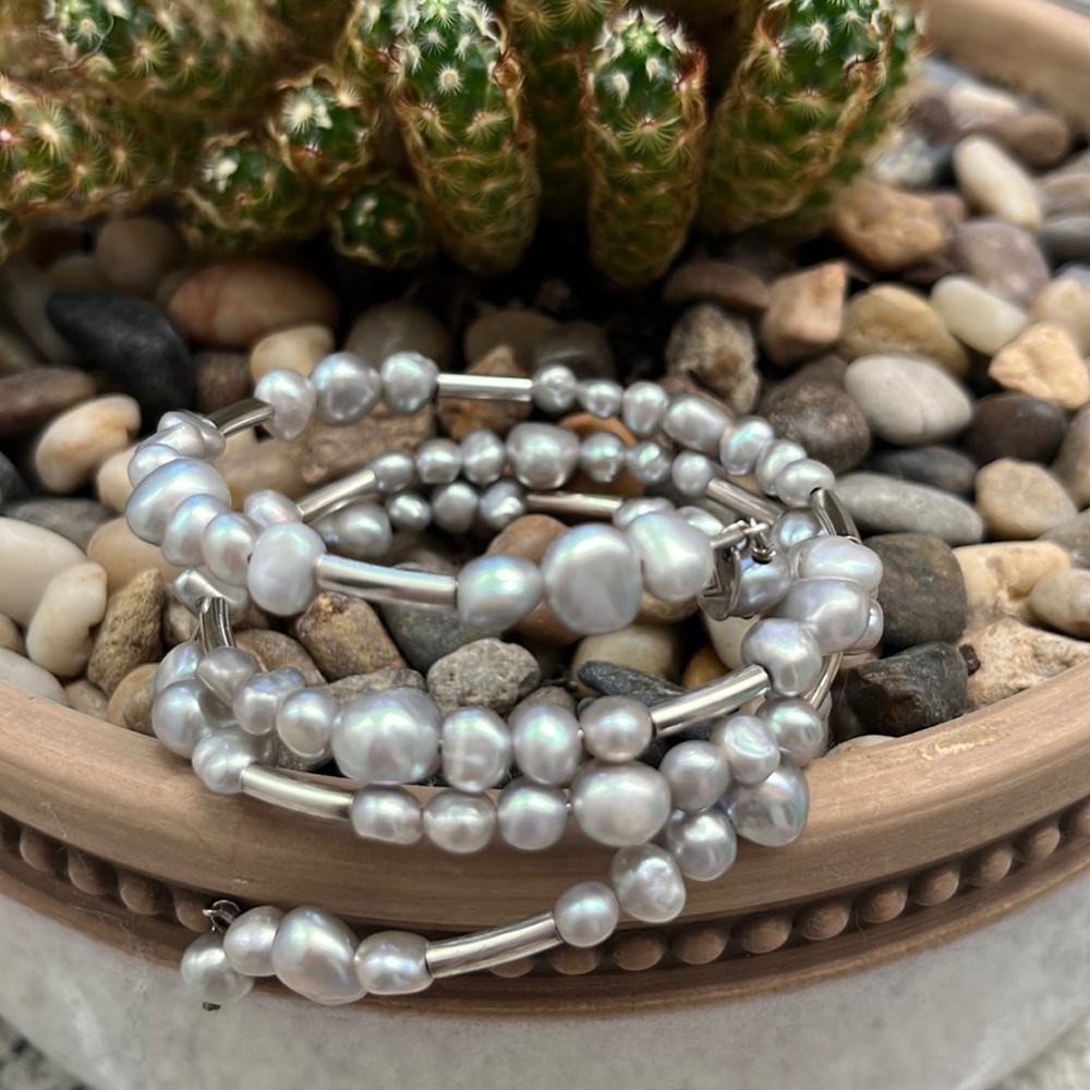 SILPADA Gray Pearl & Sterling
Silver 'WRAP It UP' Wrap Bracelet